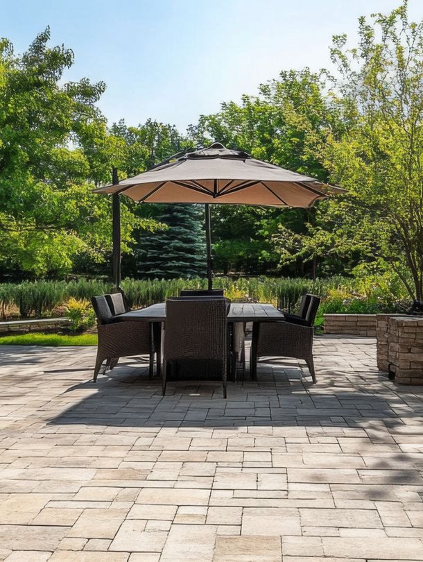 Beautiful patio and outdoor table set