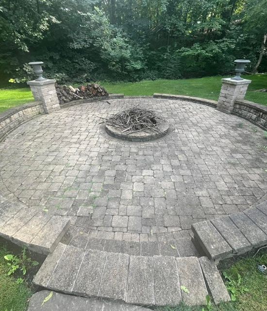 hardscape
before power washing