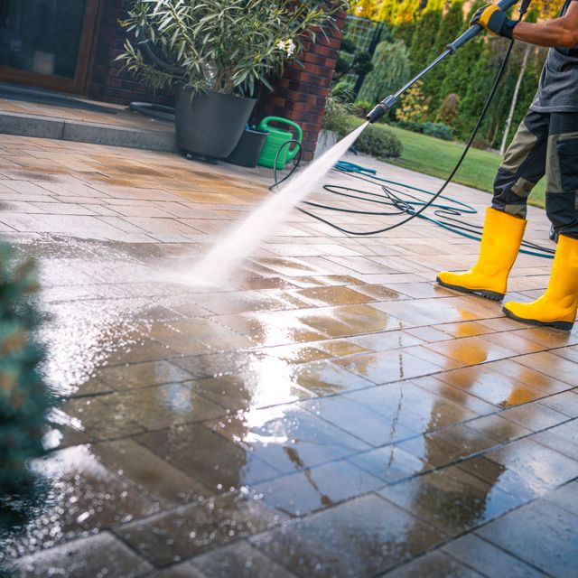 pressure washing deck